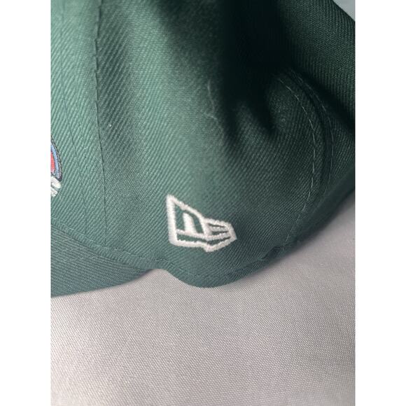 Oakland A's MLB NE "Groovy" 9xWorld Series Champs Fitted Hat Green Size 7 3/8 - Picture 7 of 10